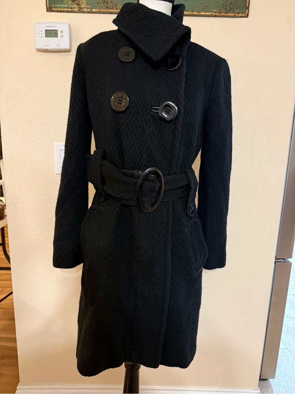 MARCIANO GUESS ADORA WOOL COAT JACKET TRENCH RUNWAY SIZE SMALL BELT